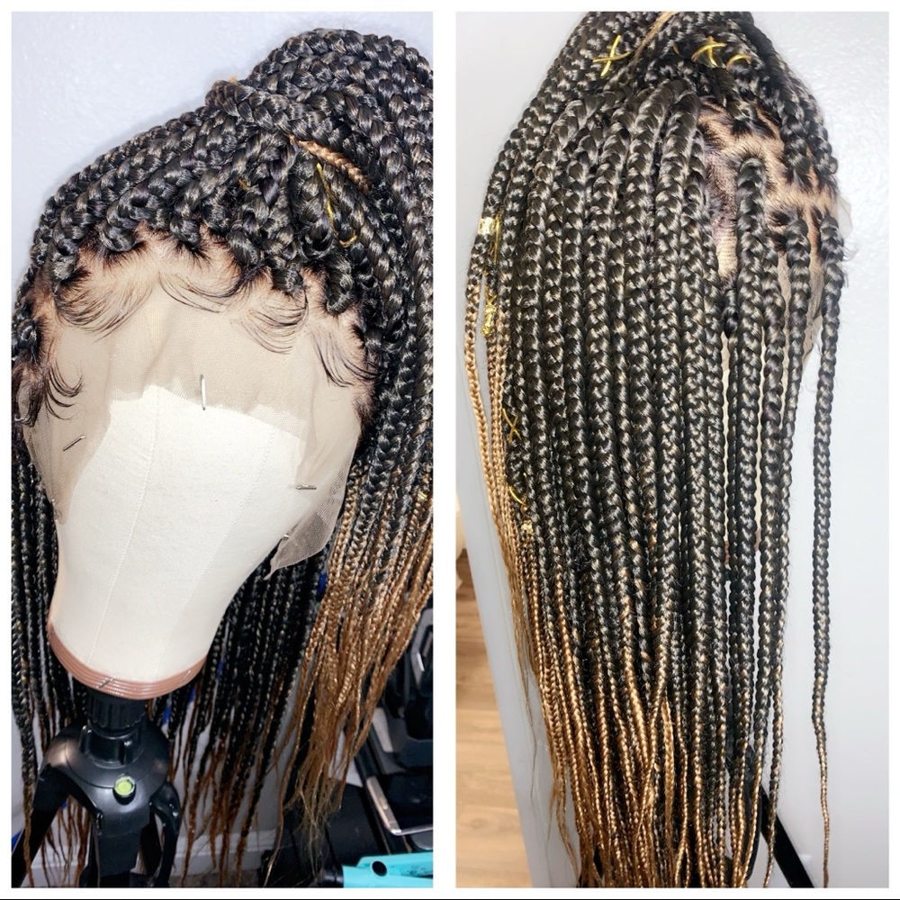 26” Braided Full Lace Wig Box Braids
